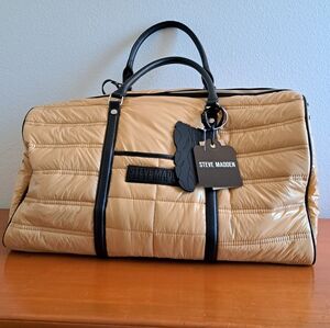 Steve Madden BSpeedy Camel Weekender Duffle Bag